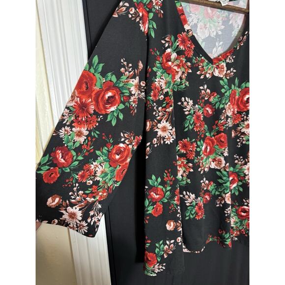 The Pioneer Woman Floral Blouse Women's 3X XXXL V Neck 3/4 Sleeve Lightweight - Picture 4 of 6